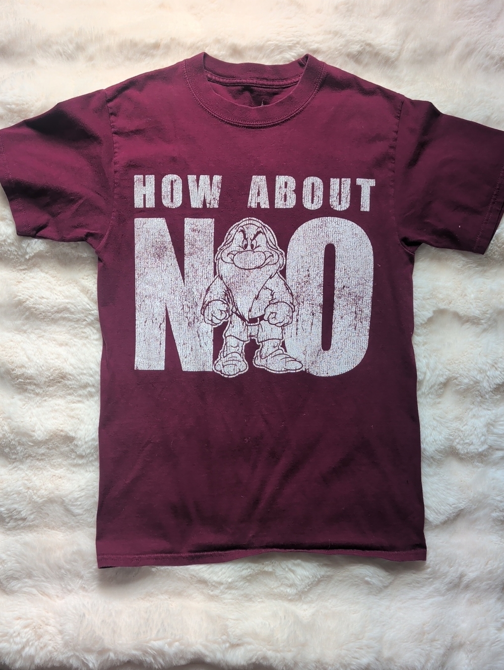 🎉 2 for $20 🎉 Disney Men's Short Sleeve Burgundy Graphic Tee - 'How About No'
